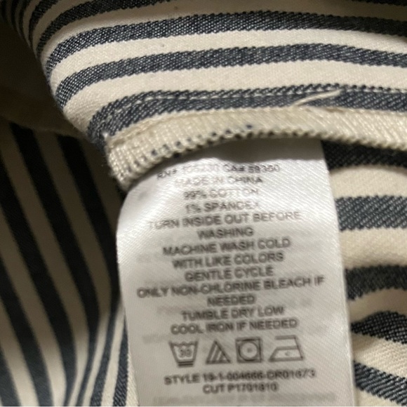 Current Elliot The Sleeveless Jumpsuit Dress White Navy Stripes Stretch Denim - Picture 15 of 16